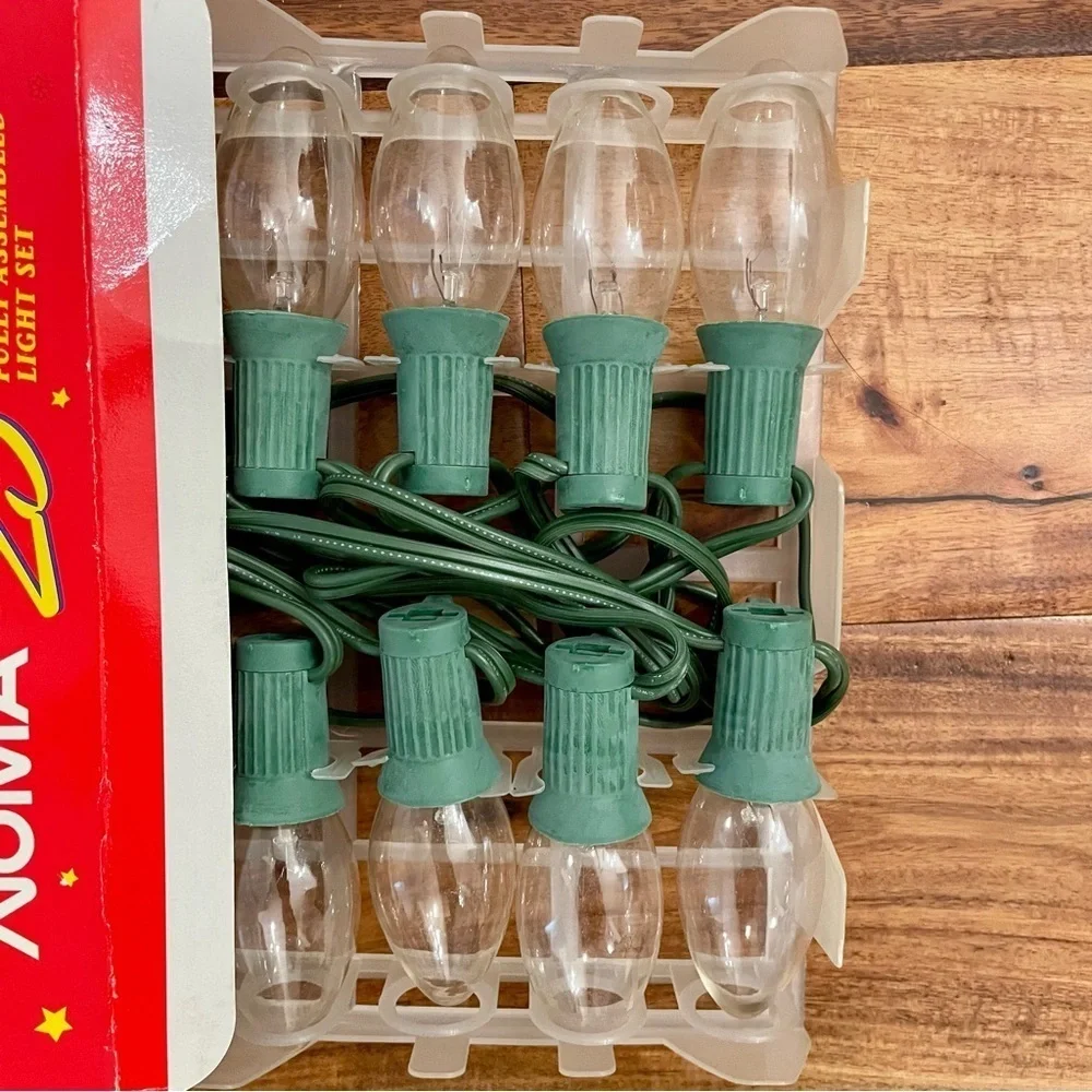 Vintage Noma Expressions Outdoor Christmas String Light Set 25 Clear New.